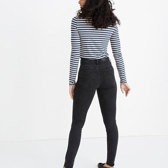 Madewell 9" High Rise Skinny Exposed Button Front Jeans Size 28T - Picture 6 of 15